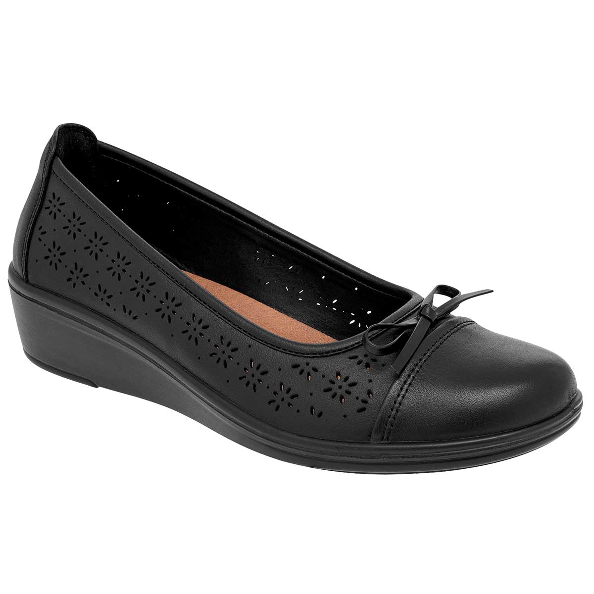 Zapato Confort Exterior Piel Color Negro Para Mujer De Flexi