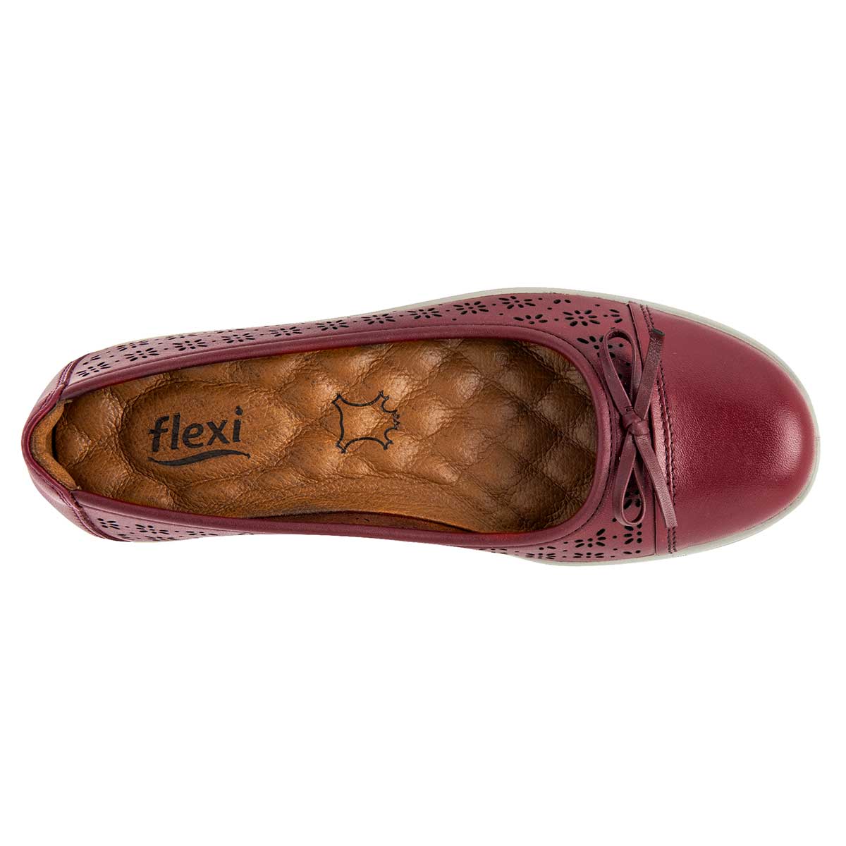 Zapato Confort Exterior Piel Color Rojo Para Mujer De Flexi