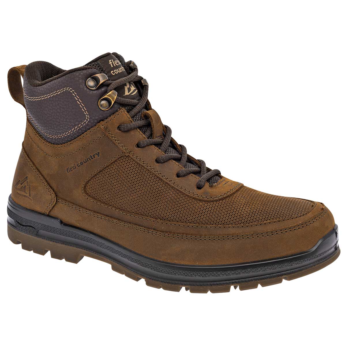 Botas de senderismo Exterior Piel Color Camel Con Café Para Hombre De Flexi