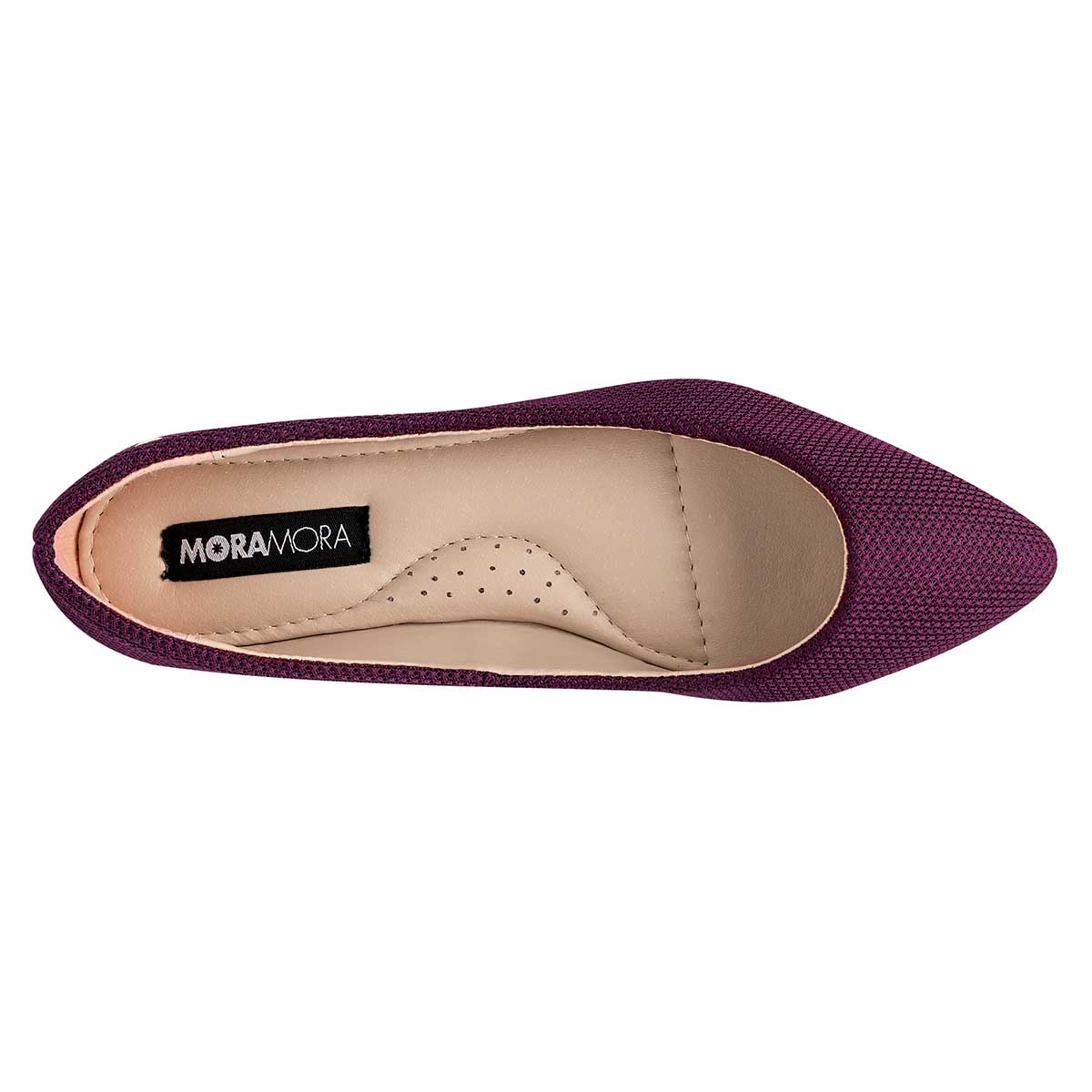 Flats clásicas Exterior Textil Color Vino Para Mujer De Moramora