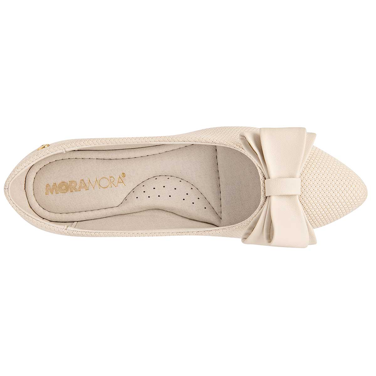 Flats puntales Exterior Textil Color Blanco Para Mujer De Moramora