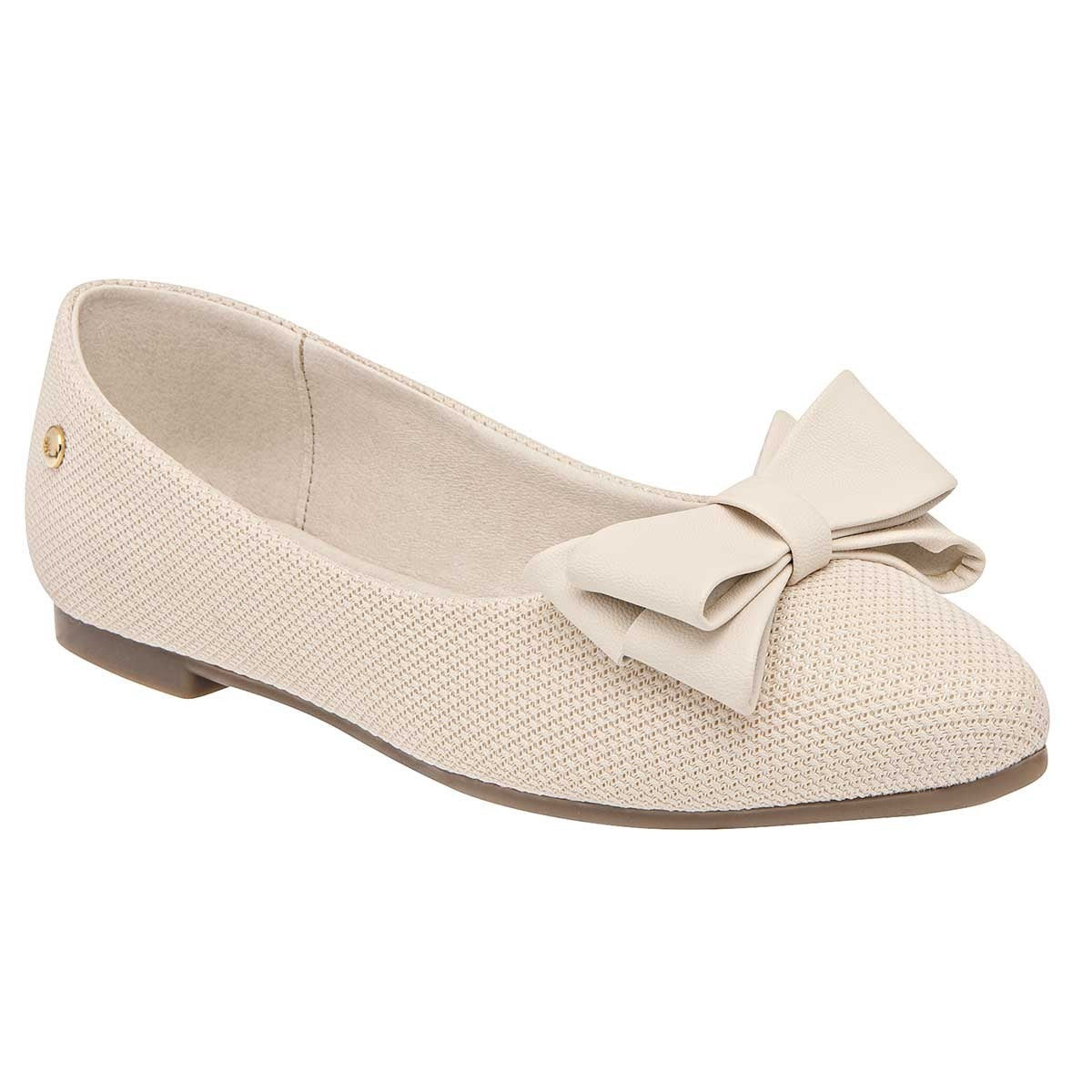 Flats puntales Exterior Textil Color Blanco Para Mujer De Moramora