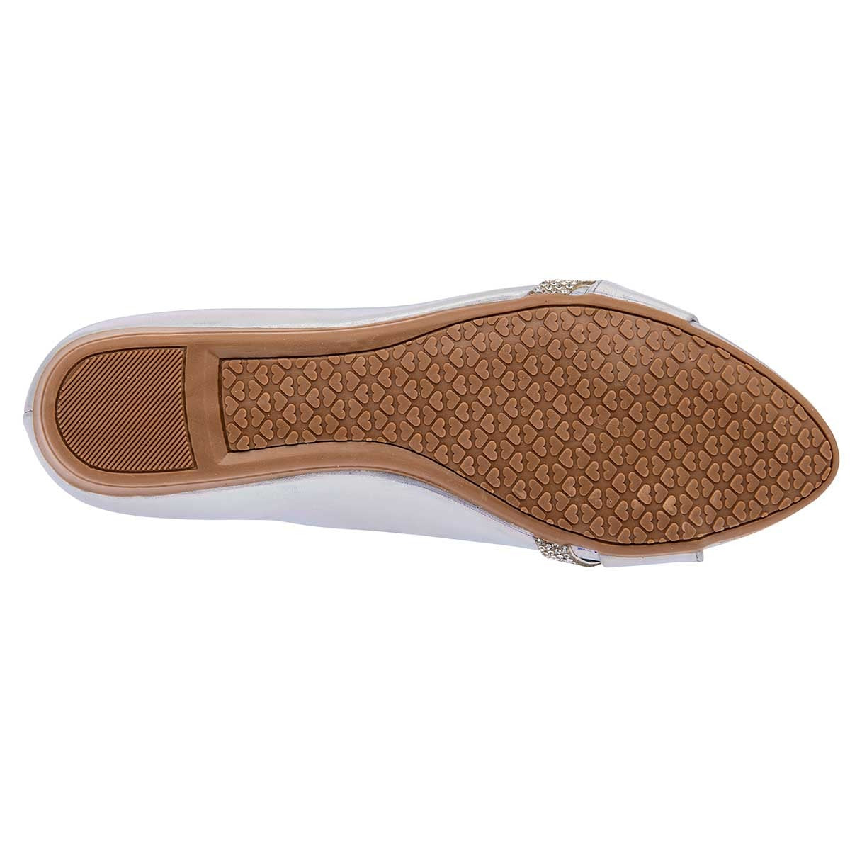 Flats puntales Exterior Piel sintética Color Plata Para Mujer De Clasben