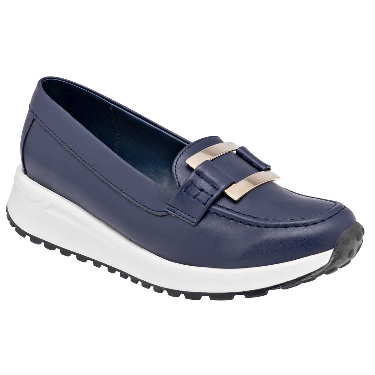 Mocasines Exterior Piel sintética Color Marino Para Mujer De Clasben