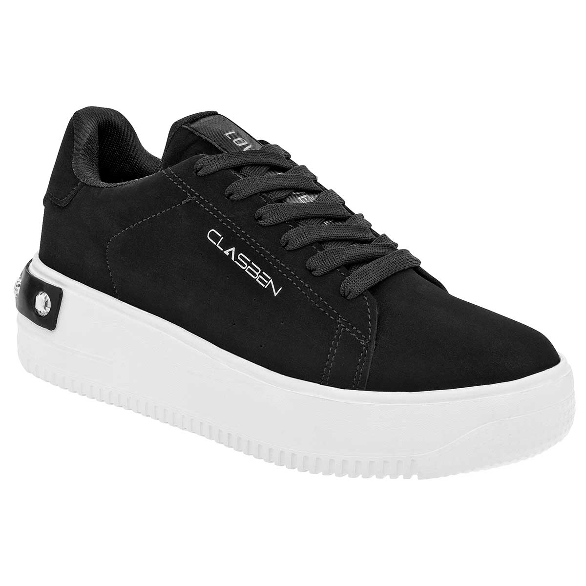 Tenis tipo deportivo Exterior Textil Color Negro Para Mujer De Clasben
