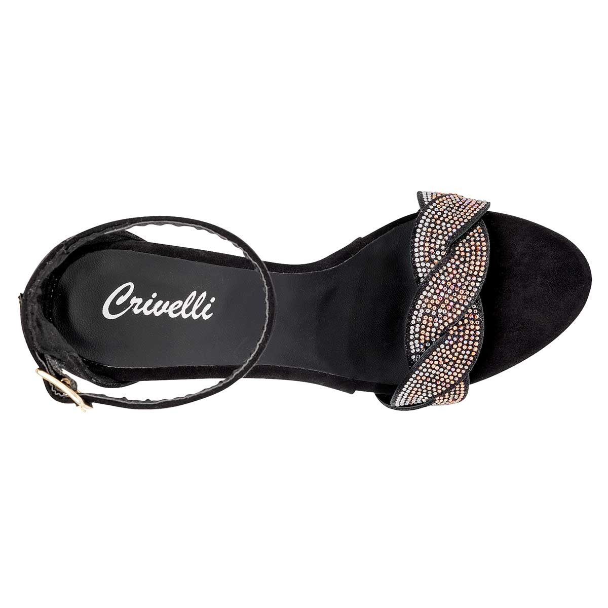 Sandalia con tacón Exterior Sintético Color Negro Para Mujer De Crivelli