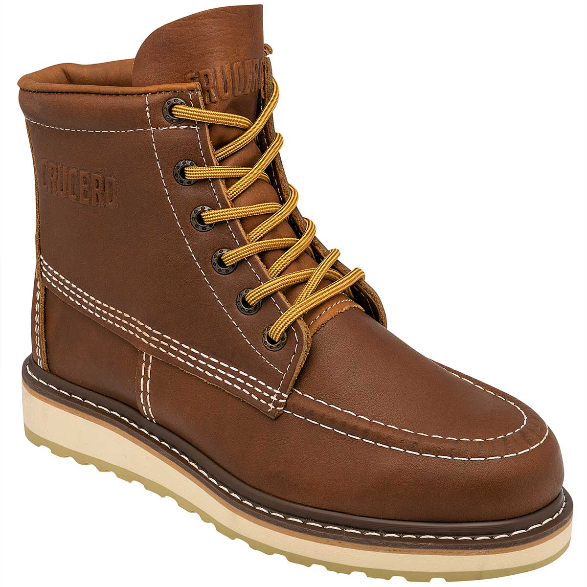 Bota industrial Exterior Piel Color Camel Para Hombre De RBCOLLECTION