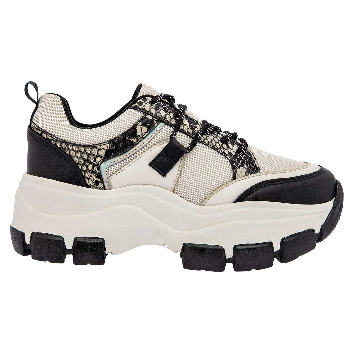 Tenis tipo deportivo Exterior Piel sintética Color Blanco Negro Para Mujer De Daddy