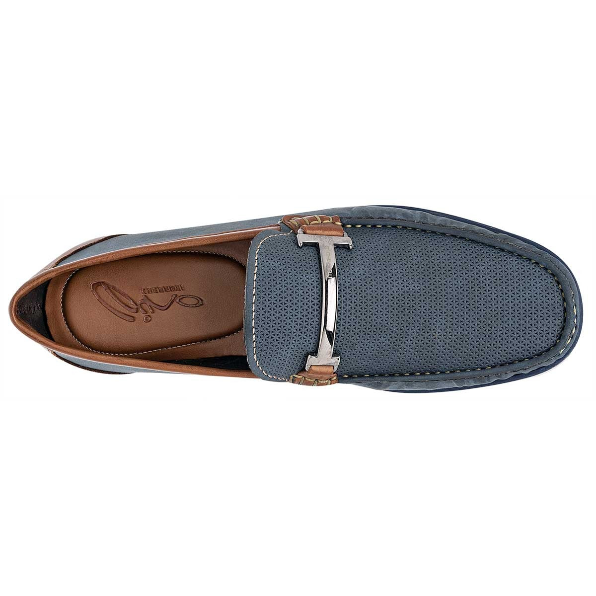 Mocasines Exterior Piel Sintética Color Azul Para Hombre De Gino Cherruti