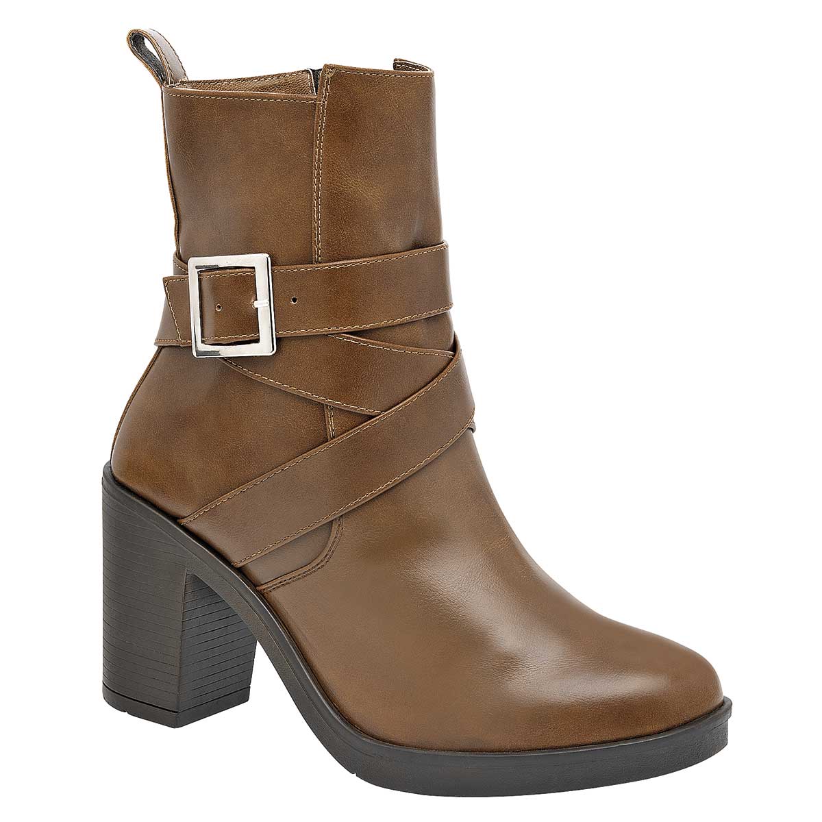 Botín con tacón Exterior Sintético Color Café Para Mujer De RBCOLLECTION