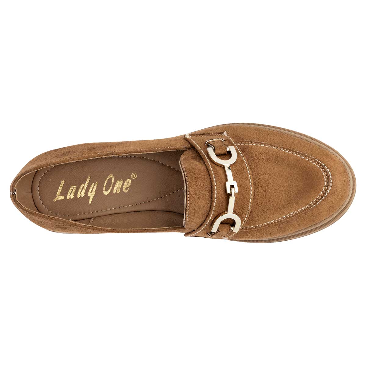 Mocasines Exterior Textil Color Camel Para Mujer De Lady One