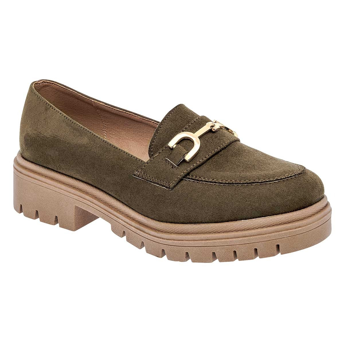 Mocasines Exterior Textil Color Olivo Para Mujer De Lady One