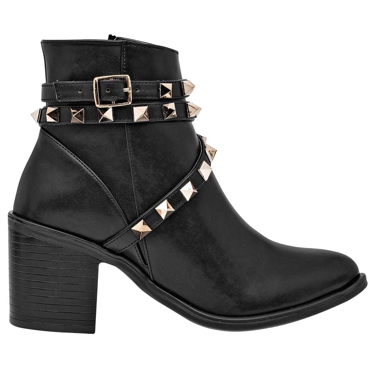 Botín con tacón Exterior Sintético Color Negro Para Mujer De RBCOLLECTION