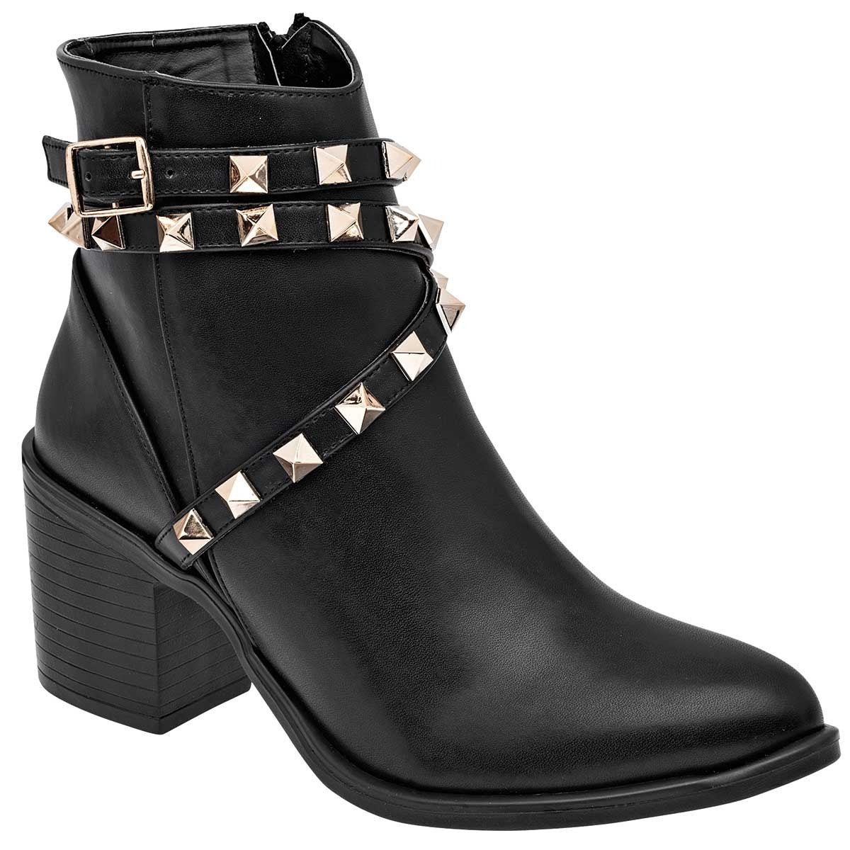 Botín con tacón Exterior Sintético Color Negro Para Mujer De RBCOLLECTION