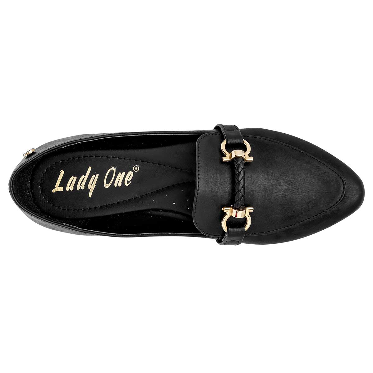 Flats puntales Exterior Piel sintética Color Negro Para Mujer De Lady One
