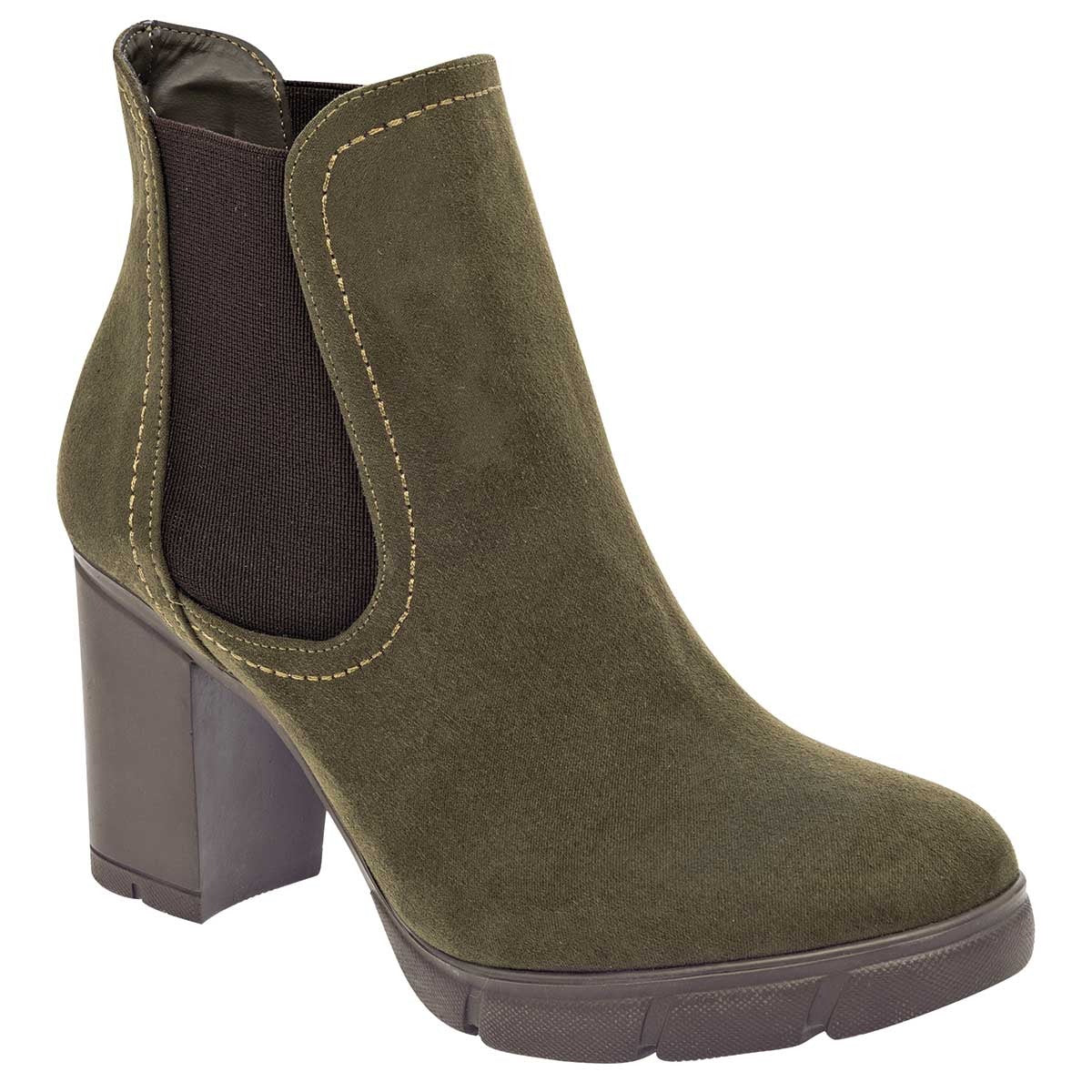 Botín con tacón Exterior Textil Color Verde Para Mujer De RBCOLLECTION