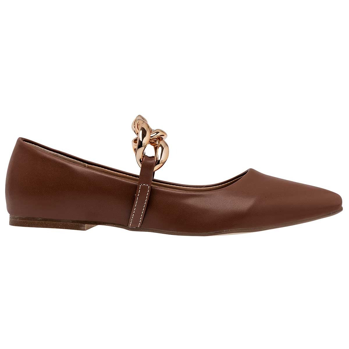 Flats puntales Exterior Piel sintética Color Camel Para Mujer De Lady One