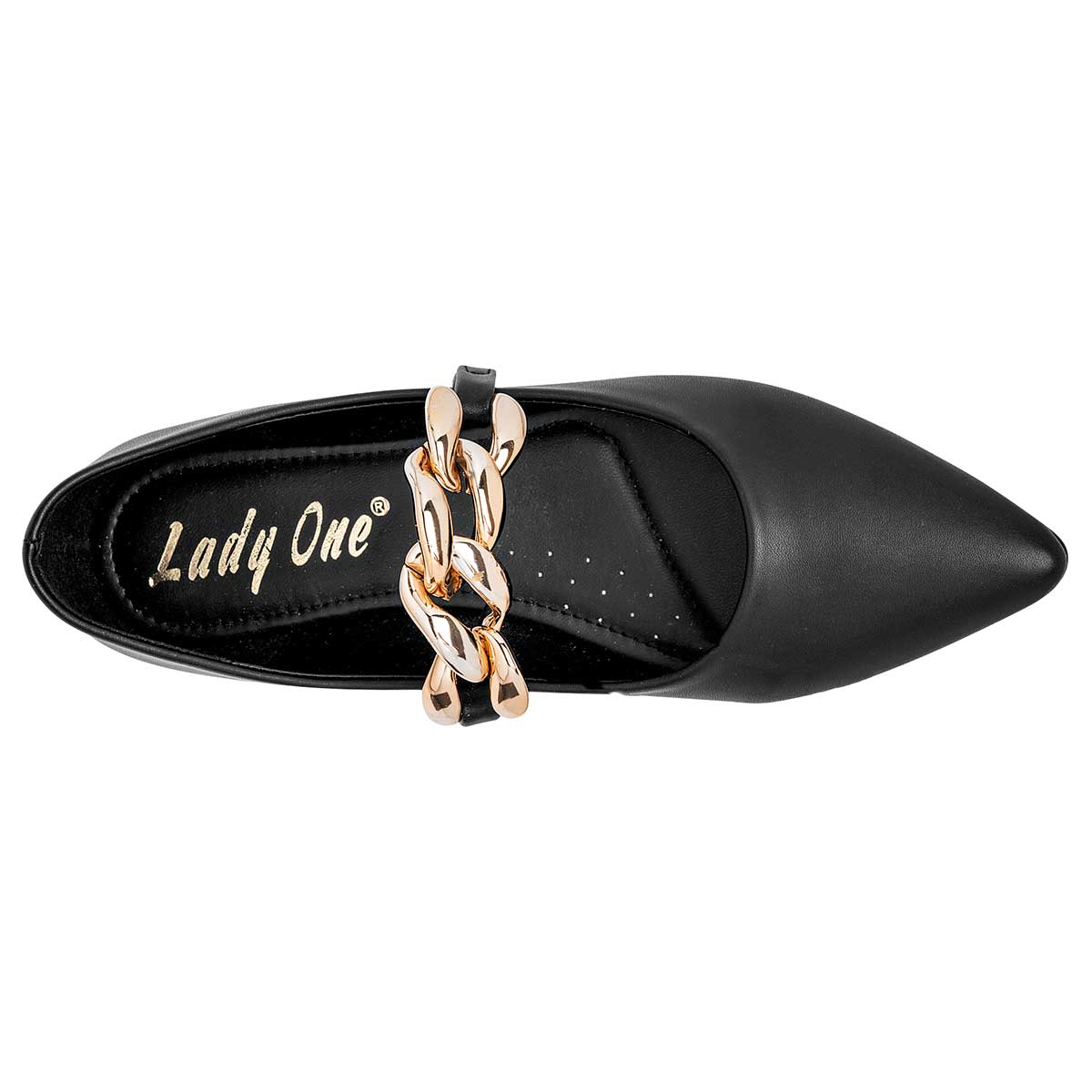Flats puntales Exterior Piel sintética Color Negro Para Mujer De Lady One