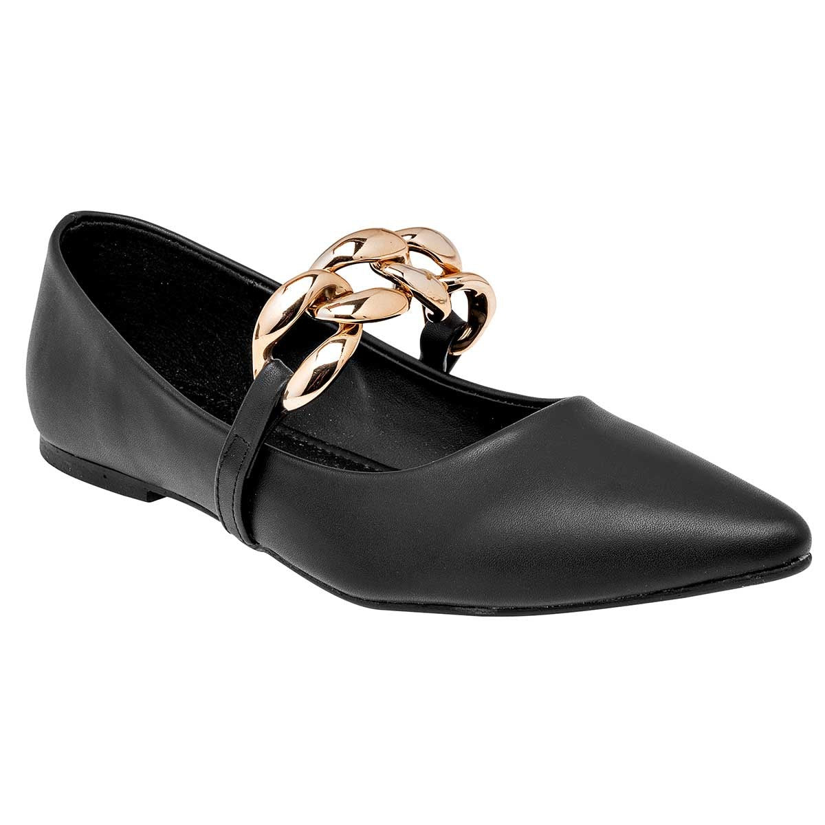 Flats puntales Exterior Piel sintética Color Negro Para Mujer De Lady One