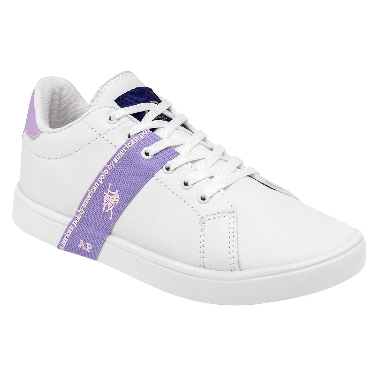 Tenis tipo deportivo Exterior Piel sintética Color Blanco Para Mujer De American Polo