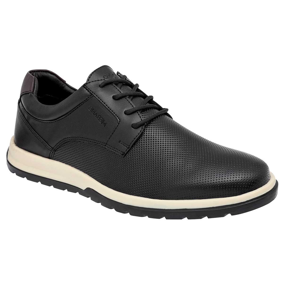 Zapato Oxfords Exterior Piel Sintética Color Negro Para Hombre De Merano