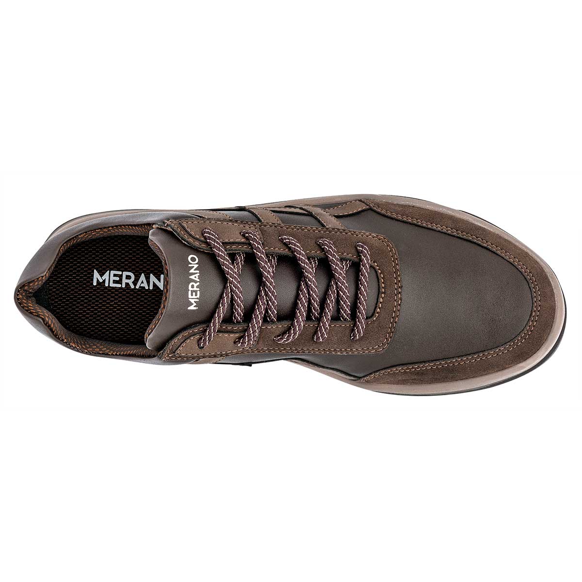 Tenis con Cordones Exterior Piel Sintética Color Café Para Hombre De Merano