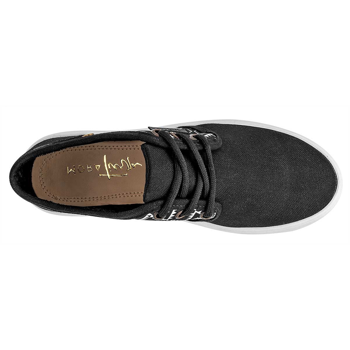 Tenis Skate Exterior Textil Color Negro Con Blanco Para Mujer De Mora Tierra