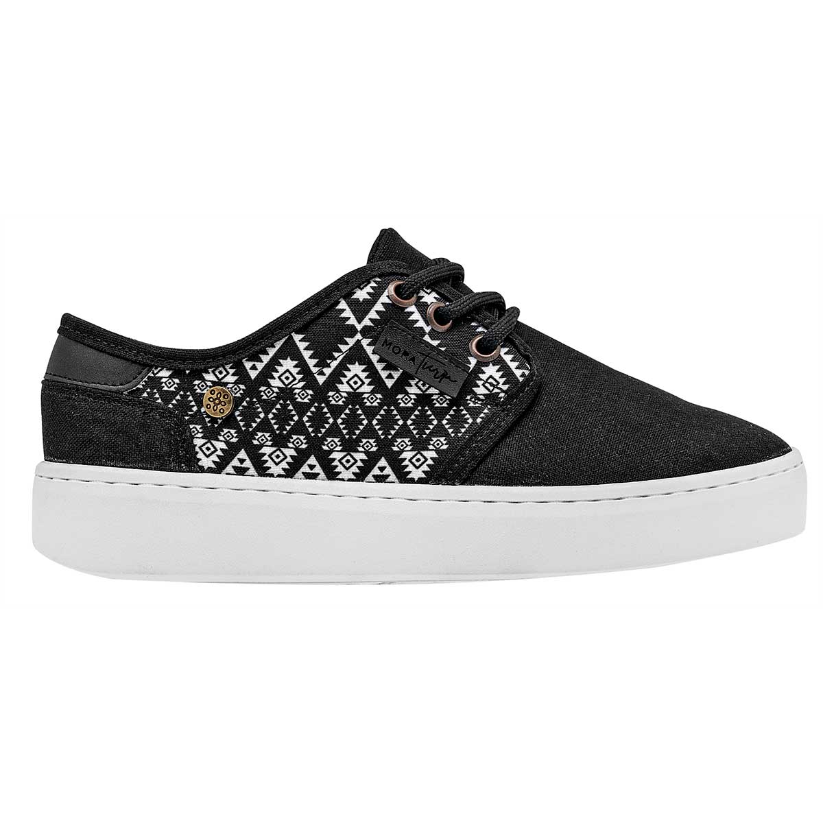 Tenis Skate Exterior Textil Color Negro Con Blanco Para Mujer De Mora Tierra