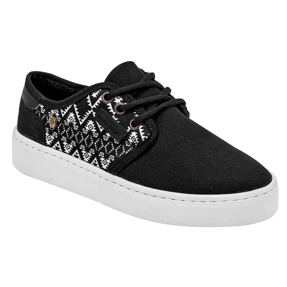 Tenis Skate Exterior Textil Color Negro Con Blanco Para Mujer De Mora Tierra