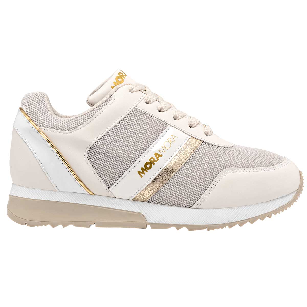 Tenis tipo deportivo Exterior Piel sintética Color Beige Para Mujer De Moramora