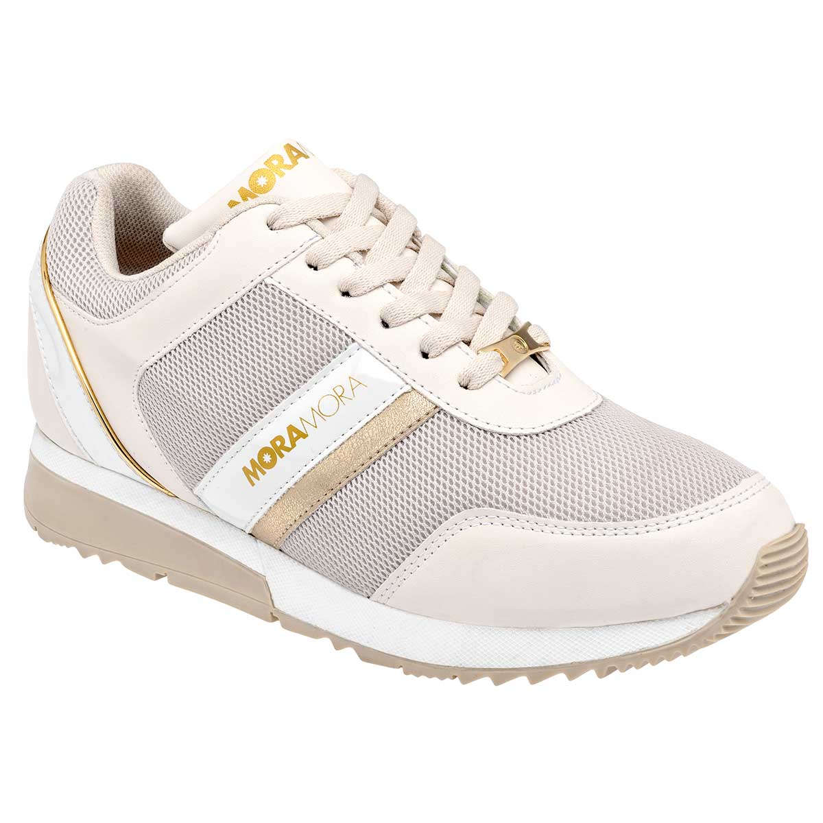 Tenis tipo deportivo Exterior Piel sintética Color Beige Para Mujer De Moramora