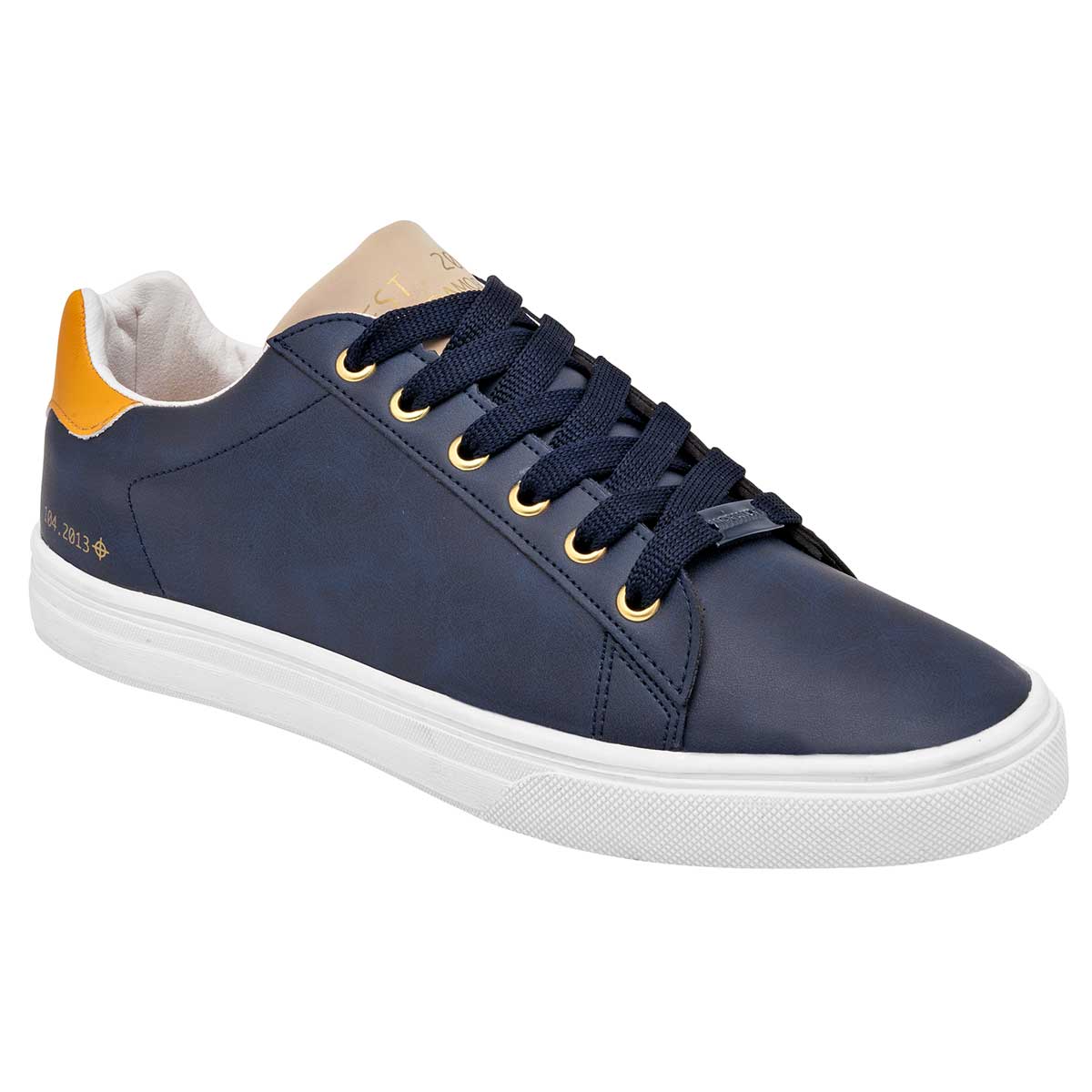 Tenis con Cordones Exterior Piel Sintética Color Marino Para Hombre De Moramora