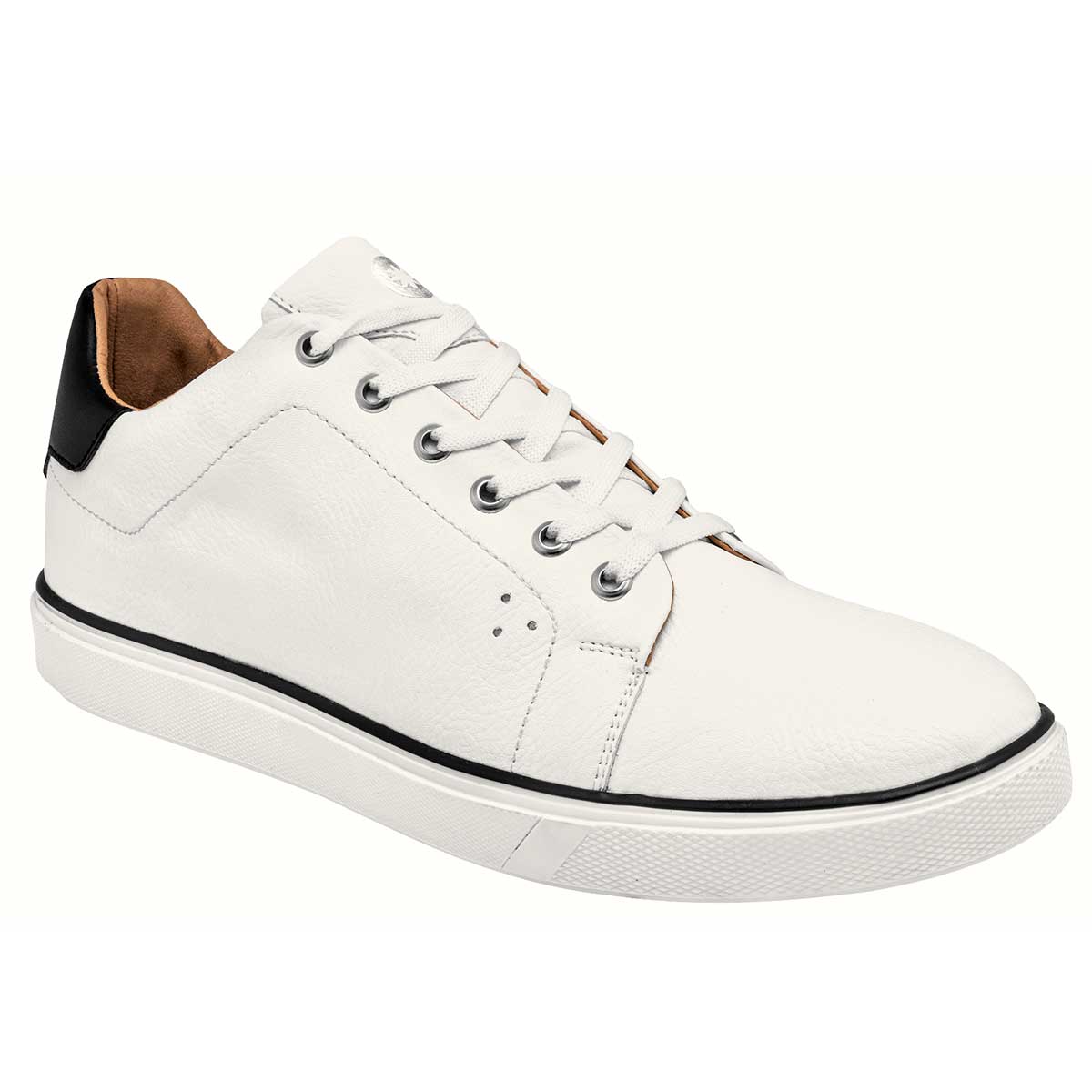 Tenis con Cordones Exterior Piel Sintética Color Blanco Negro Para Hombre De Moramora