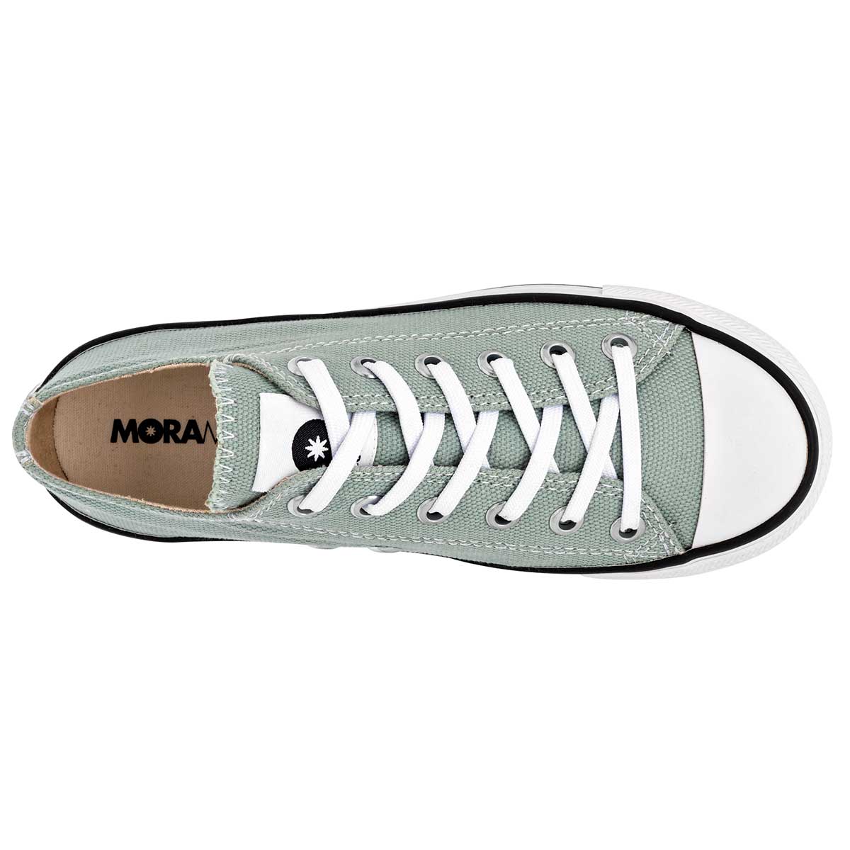 Tenis Con cordones Exterior Textil Color Verde Con Blanco Para Mujer De Moramora