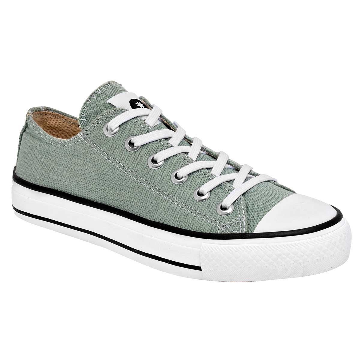 Tenis Con cordones Exterior Textil Color Verde Con Blanco Para Mujer De Moramora