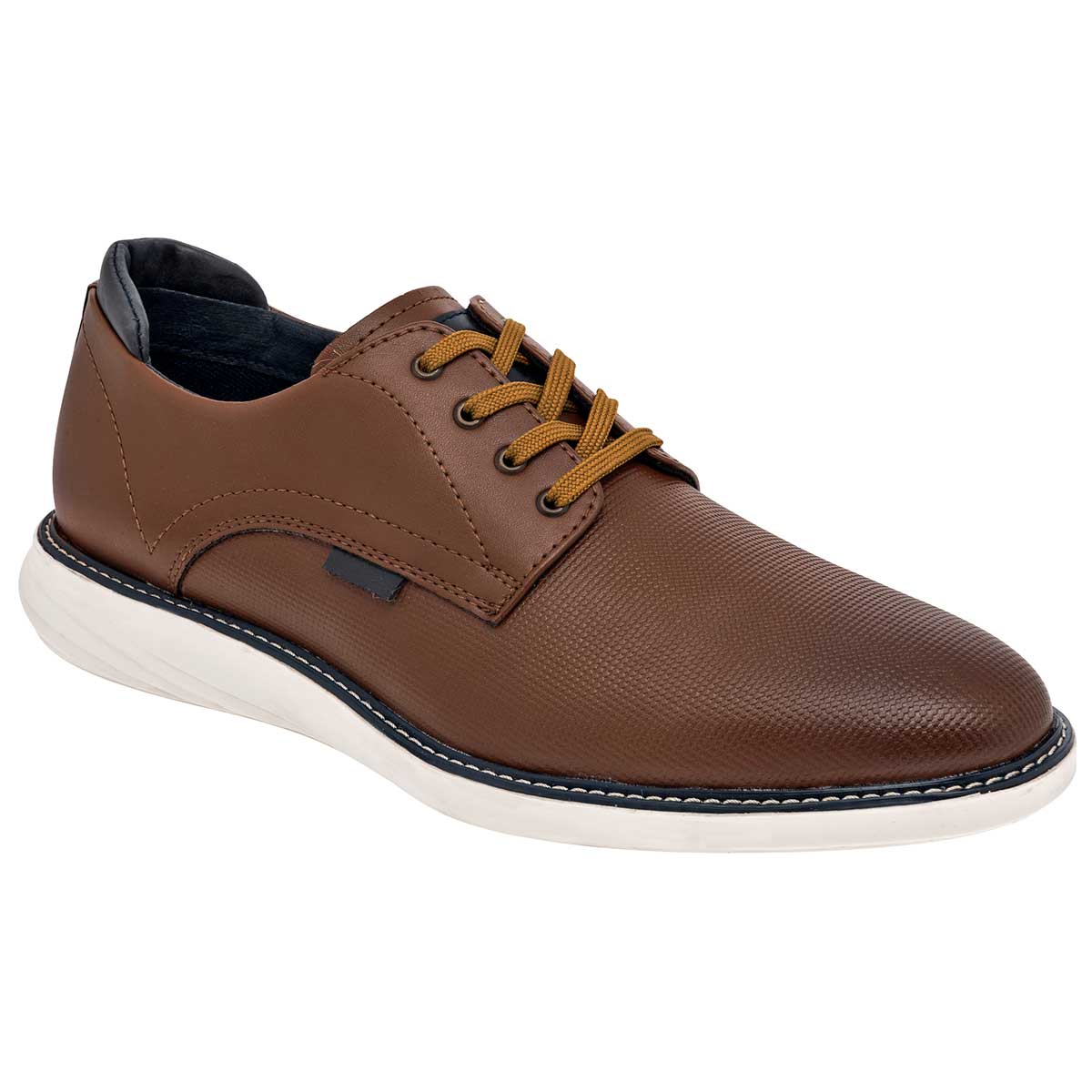 Zapato Oxfords Exterior Piel Sintética Color Café Para Hombre De Moramora