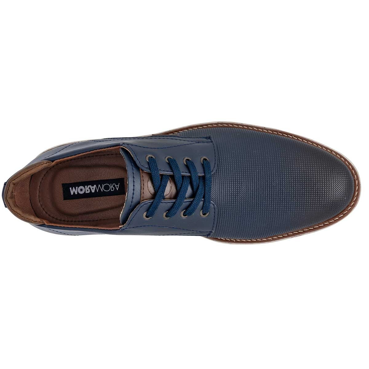 Zapato Oxfords Exterior Piel Sintética Color Marino Para Hombre De Moramora