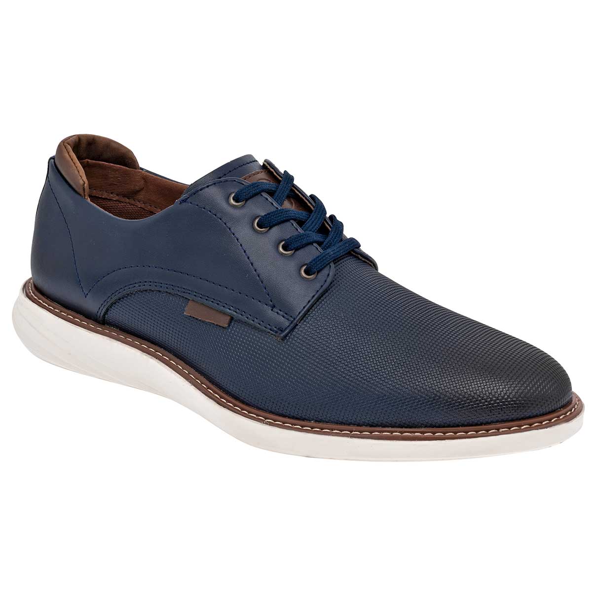 Zapato Oxfords Exterior Piel Sintética Color Marino Para Hombre De Moramora