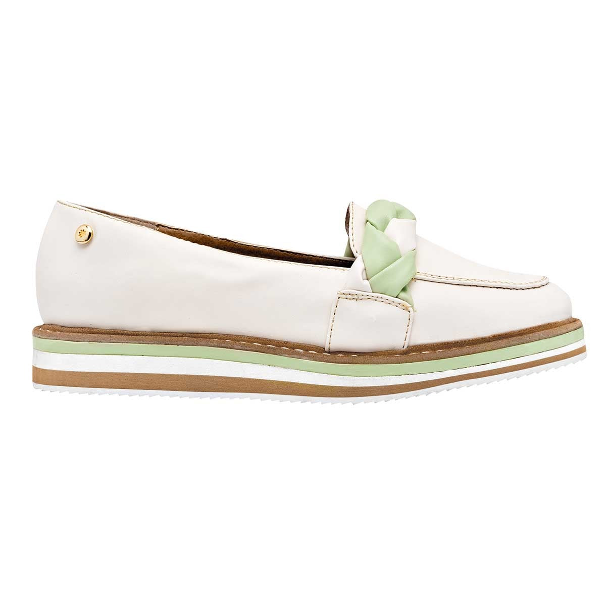 Mocasines Exterior Piel sintética Color Blanco Para Mujer De Moramora