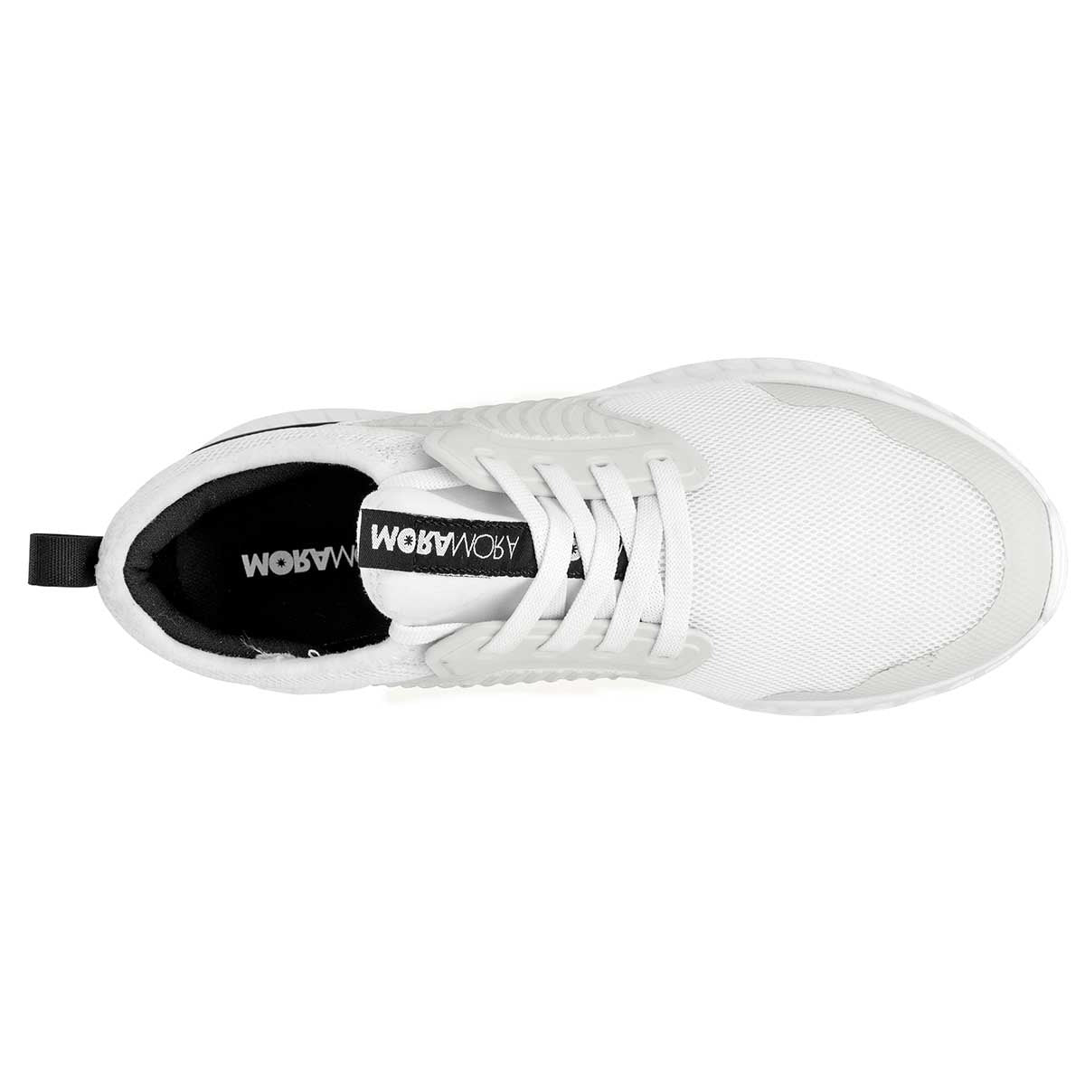 Tenis tipo deportivo Exterior Textil Color Blanco Negro Para Hombre De Moramora