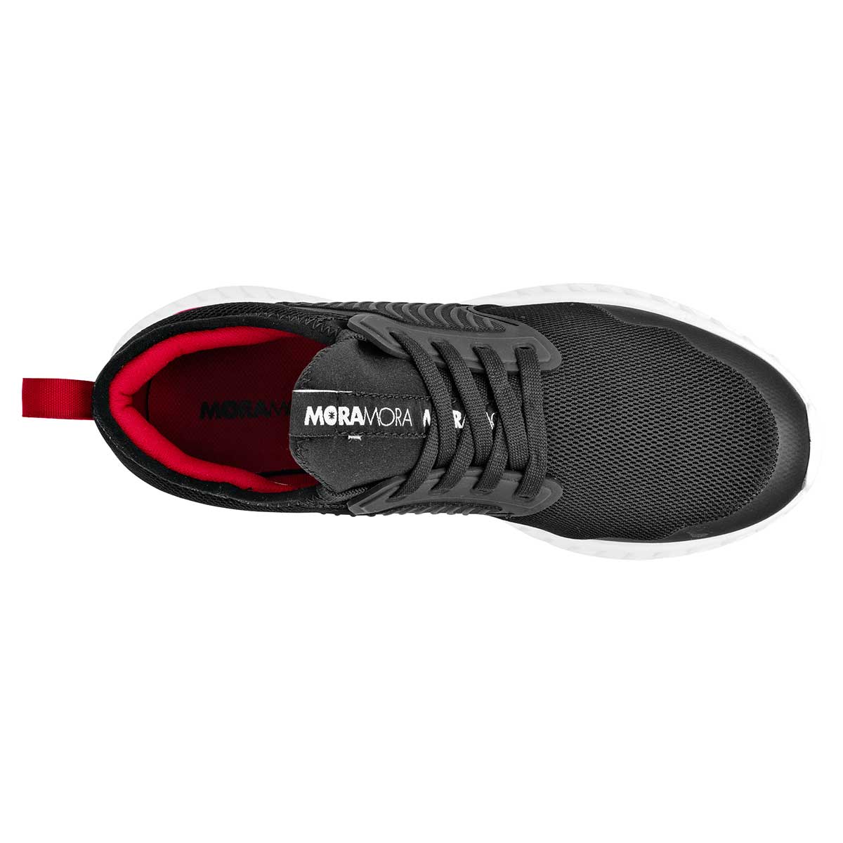 Tenis tipo deportivo Exterior Textil Color Negro Con Rojo Para Hombre De Moramora