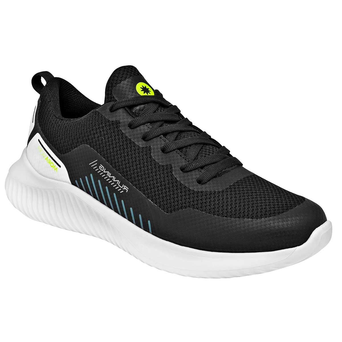 Tenis tipo deportivo Exterior Textil Color Negro Con Blanco Para Hombre De Moramora