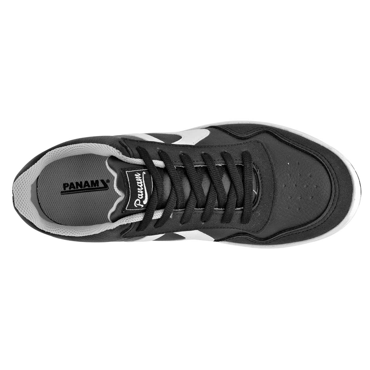 Tenis tipo deportivo Exterior Piel sintética Color Negro Con Blanco Para Mujer De Panam