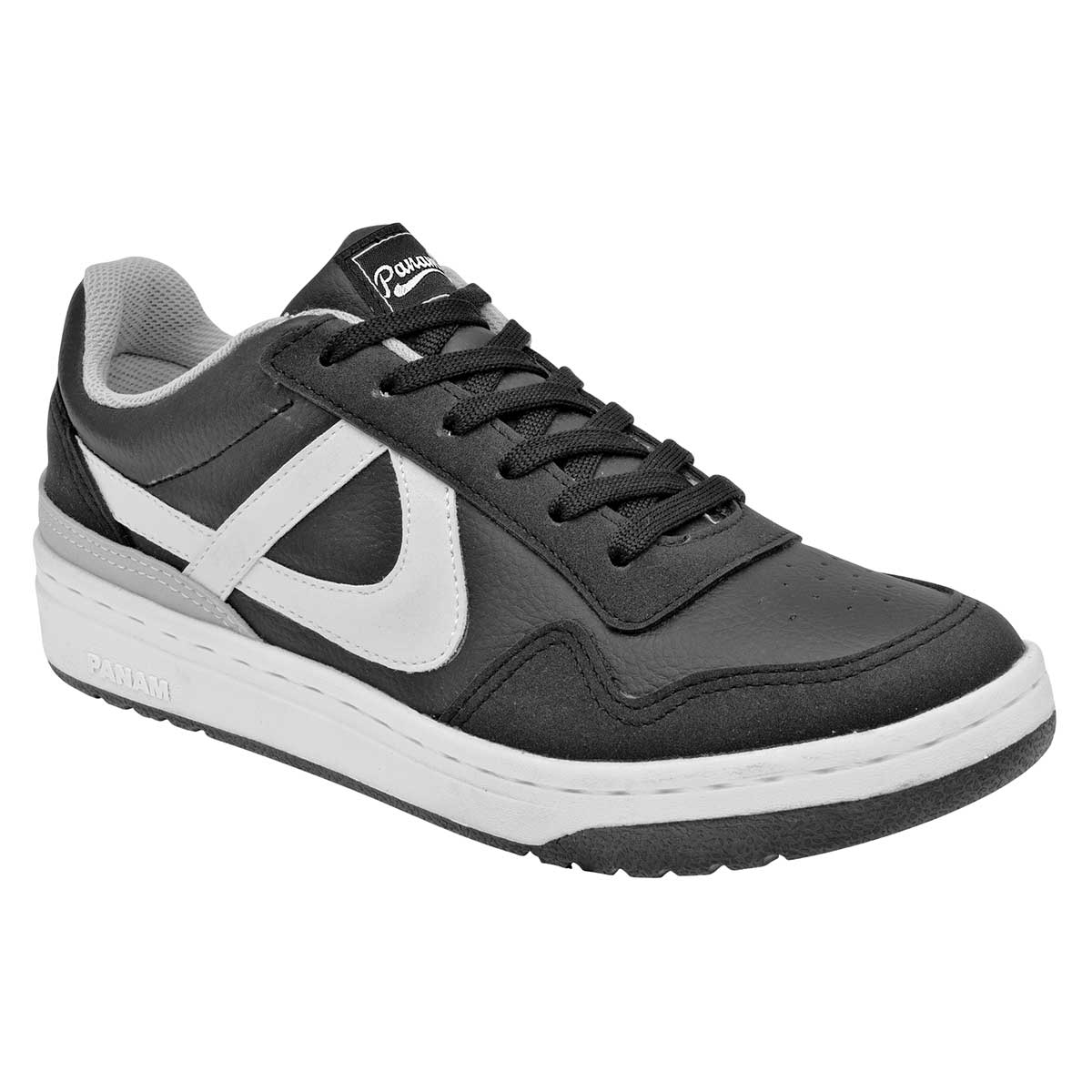 Tenis tipo deportivo Exterior Piel sintética Color Negro Con Blanco Para Mujer De Panam