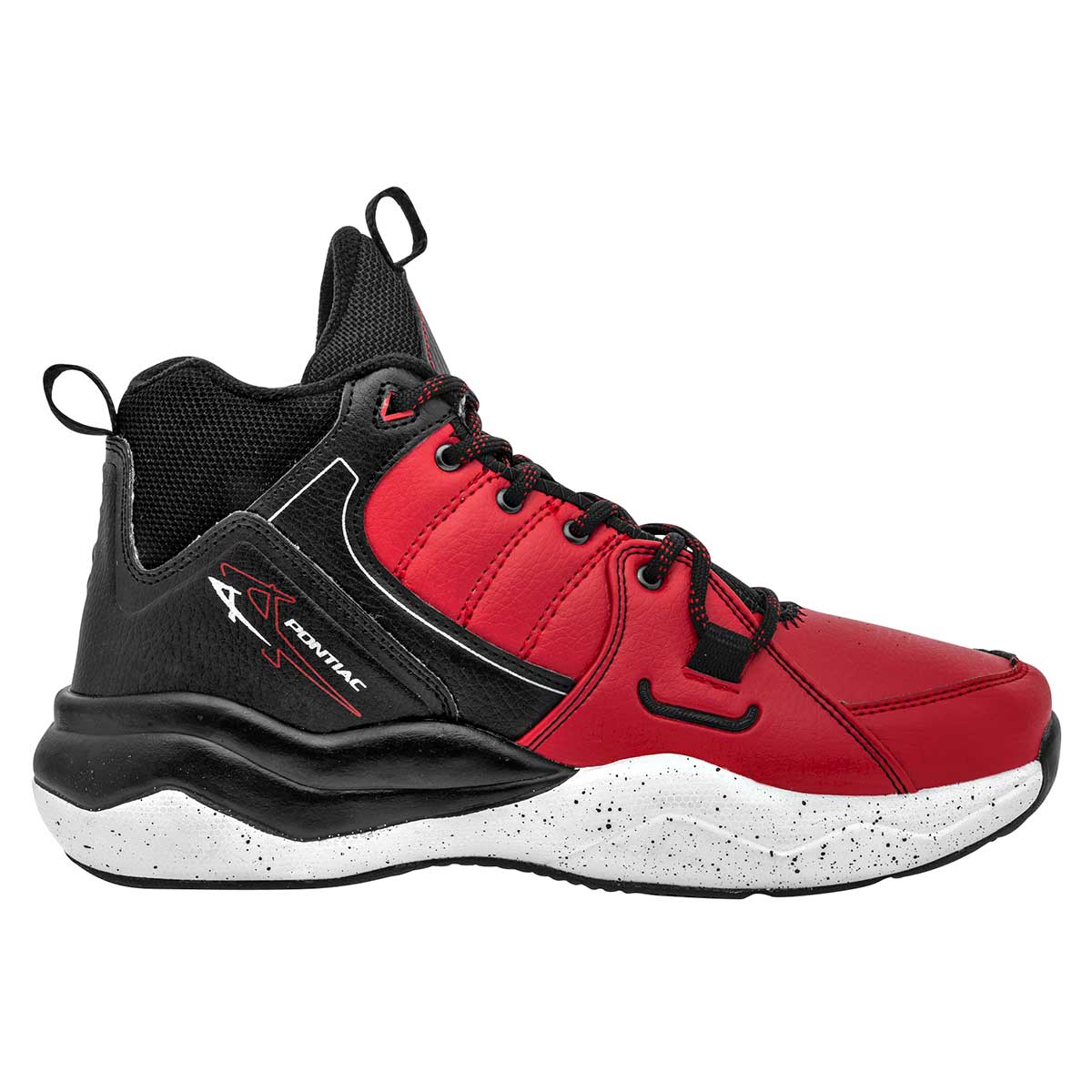 Tenis para Basquet  Exterior Piel Sintética Color Rojo Con Negro Para Hombre De Pontiac