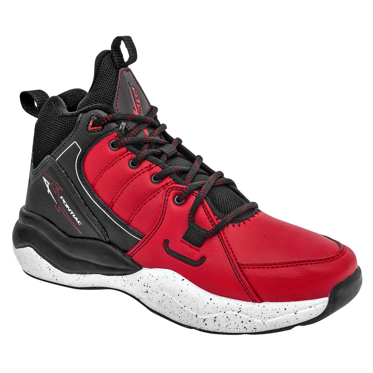 Tenis para Basquet  Exterior Piel Sintética Color Rojo Con Negro Para Hombre De Pontiac