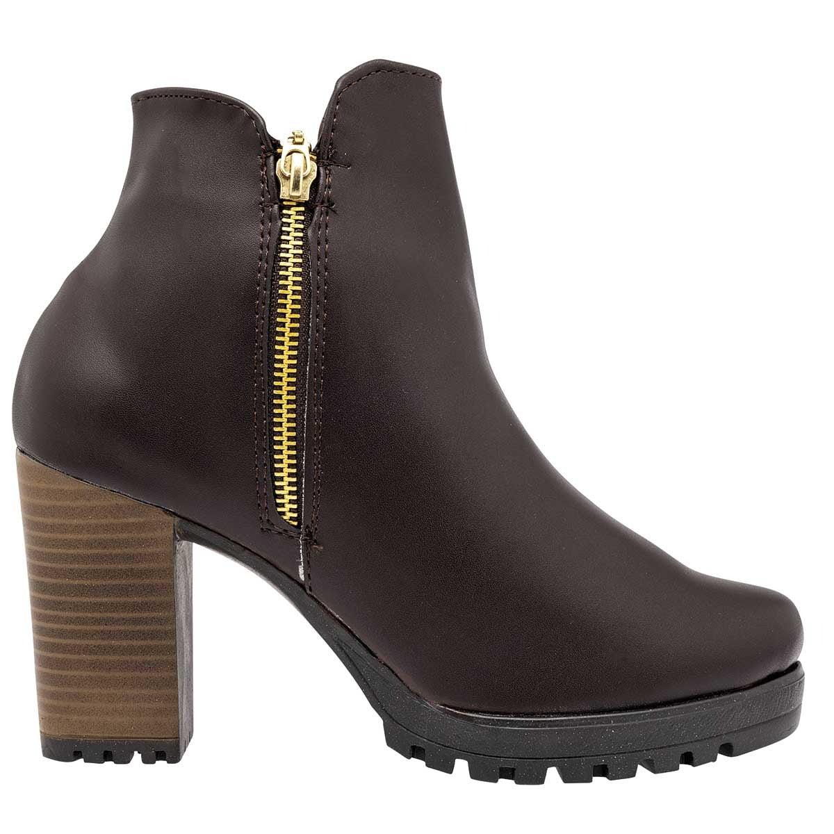 Botín con tacón Exterior Sintético Color Café Para Mujer De Sexy Girl