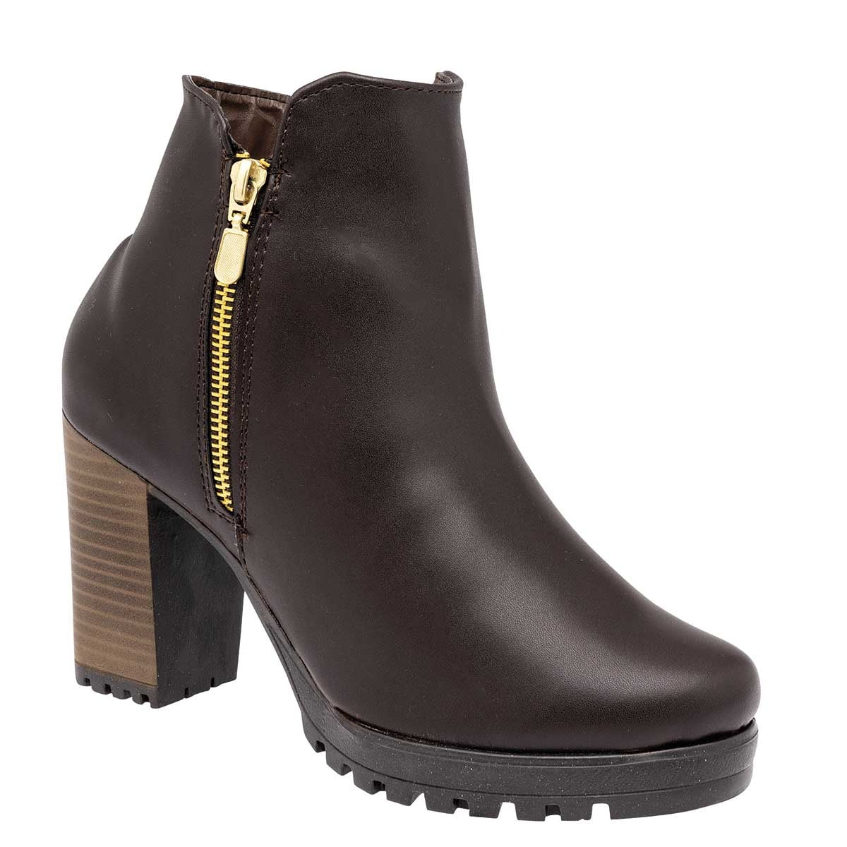 Botín con tacón Exterior Sintético Color Café Para Mujer De Sexy Girl