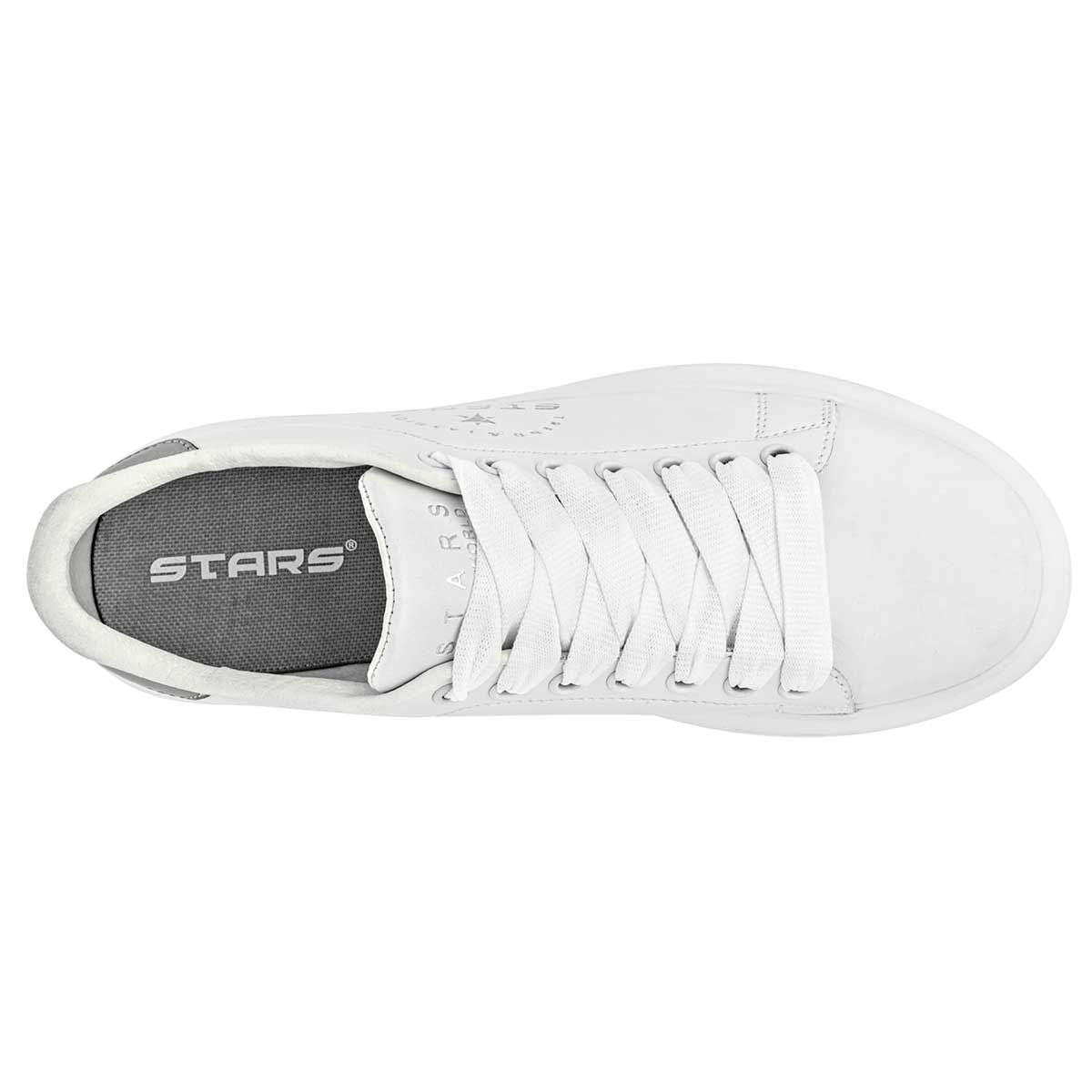 Tenis tipo deportivo Exterior Piel sintética Color Blanco Para Mujer De Stars of the World