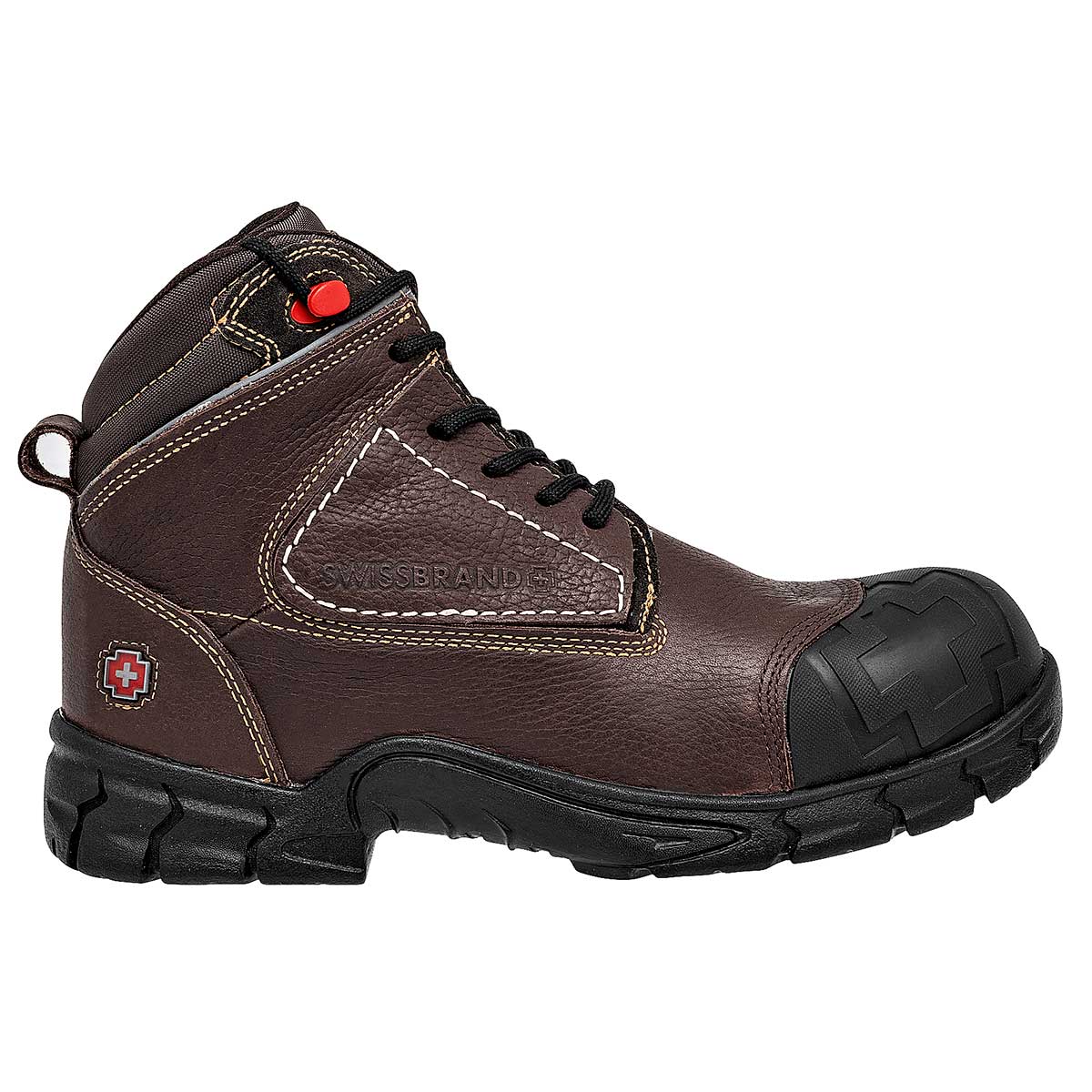 Bota industrial Exterior Piel Color Café Para Hombre De Swissbrand